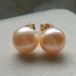 AAA Natural Akoya 6-7mm Natural Pink Stud Pearl Earrings